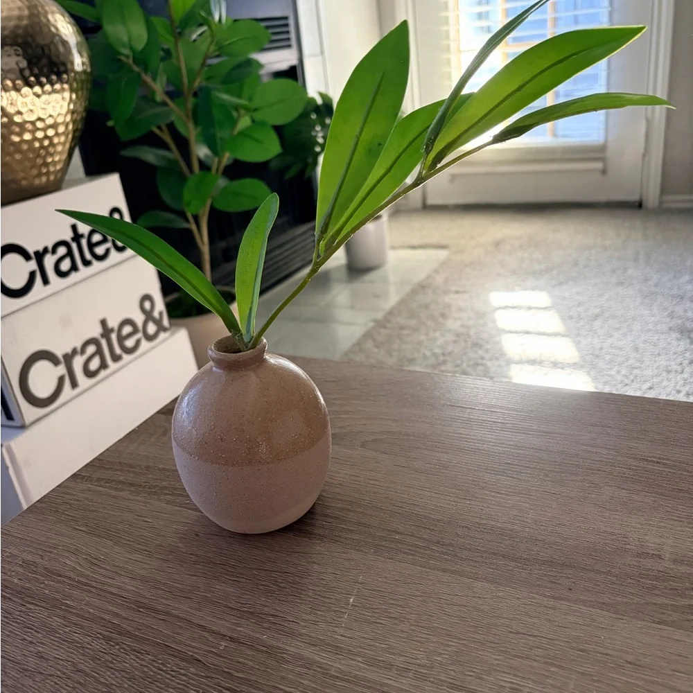 Elegant Brown Ceramic Tabletop Vase